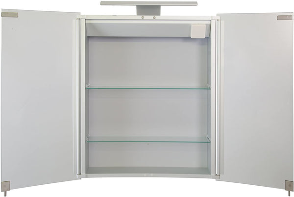 Croydex Sudbury Double Door Illuminated Cabinet with LED Lighting Bar and Hang N Lock Fitting System