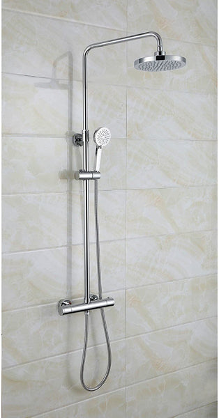 Cool Touch Round Thermostatic Chrome Plated Full Shower Kit