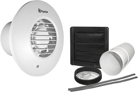 Xpelair DX100R 4-Inch Standard Round Bathroom Fan with Wall Kit