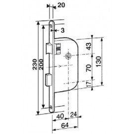 Bricard NF, Door Latch & Lock - Standard  Handing - White (Product Code: 01020094)