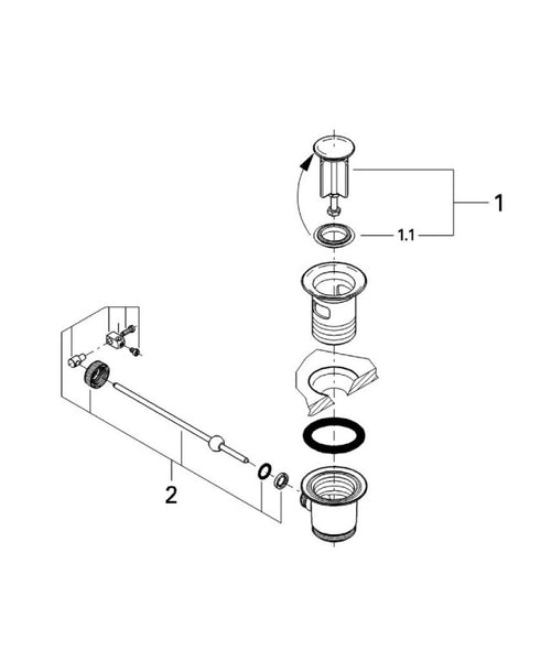 Grohe Pop-up Waste Set 1 1/4" (Product Code: 28910000)