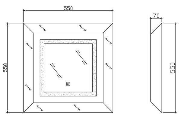 Tempo LED Mirror 550 x 550 (Product Code: LQ032)